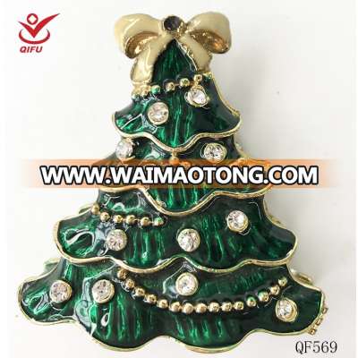 unique artificial metal Christmas tree used as trinket box