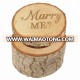 Original Ecology Country Style Wedding Ring Box Marry Me Wooden Jewelry Ring Bearer Box